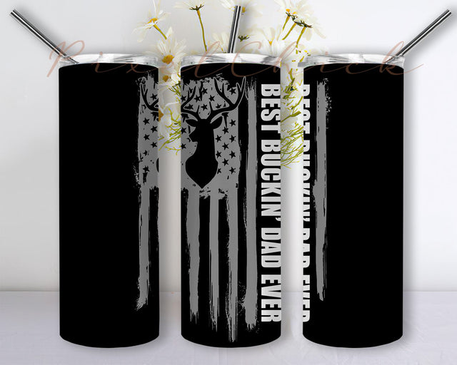 Dad Tumbler PNG, 20oz Skinny Tumbler Sublimation Design Template, Father's Day Flag Tumbler, World's Best Dad PNG Sublimation PixelChick 