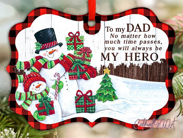 Dad You Will Always Be My Hero Ornament PNG, Benelux Christmas Ornament, PNG Instant Download, Xmas Ornament Sublimation Designs Downloads Sublimation CaldwellArt 