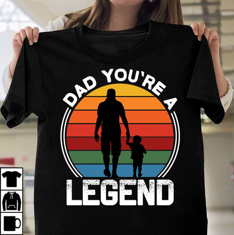 Dad Youre A Legend SVG Cute File, Father's Day retro T-shirt Design, Dad Sublimation PNG, Father's Day Retro Vintage T-shirt Design, Father's Day Clip Art,Dad SVG Bundle SVG Insomnia Std 
