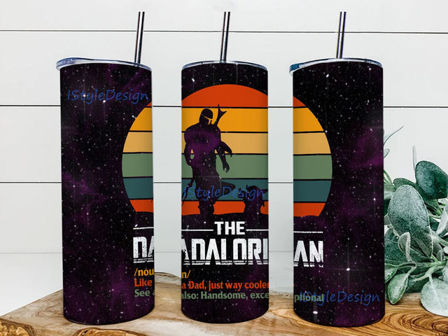 Dadalorian 20oz Skinny Tumbler Sublimation Designs, Digital File, Tumbler Sublimation Download Sublimation iStyleDesign 