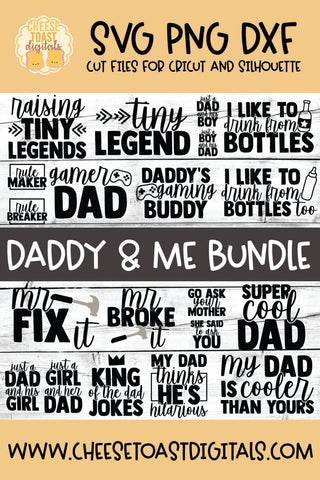 Daddy and Me SVG Bundle - 20 Designs SVG Cheese Toast Digitals 
