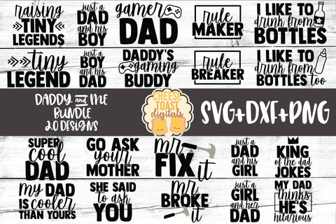 Daddy and Me SVG Bundle - 20 Designs SVG Cheese Toast Digitals 