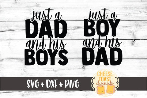 Daddy and Me SVG - Just A Dad and His Boys | Just A Boy and His Dad SVG Cheese Toast Digitals 