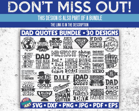 Daddy is my hero SVG | Father's Day quote SVG HQDigitalArt 