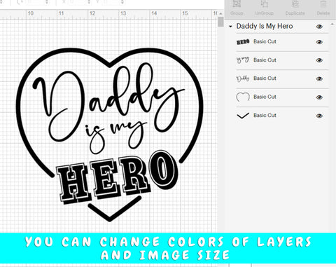 Daddy Is My Hero SVG SVG HappyDesignStudio 