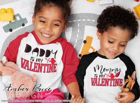 Daddy is my Valentine SVG | Cute Valentine's Day SVG PNG DXF | Kid's Valentine's Day shirt SVG file SVG Amber Price Design 