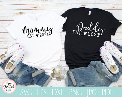 Daddy Svg, Mommy svg, Daddy est 2021, Family 2021, Mothers day, fathers day, Best Dad ever SVG, first fathers day, instant download, Dad and mom quote svg, Husband Daddy svg, Papa svg SVG MyDesiredSVG 