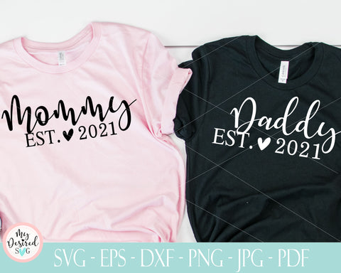 Daddy Svg, Mommy svg, Daddy est 2021, Family 2021, Mothers day, fathers day, Best Dad ever SVG, first fathers day, instant download, Dad and mom quote svg, Husband Daddy svg, Papa svg SVG MyDesiredSVG 