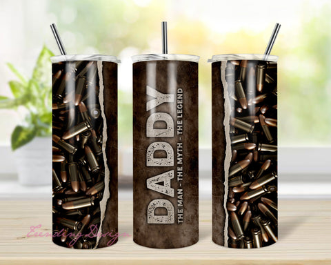 Daddy The Man The Myth 20 oz Skinny Tumbler Designs/Png, The Legend Skinny Tumbler ,Metal Grunge Tumbler Wrap Sublimation TrendingDesign 