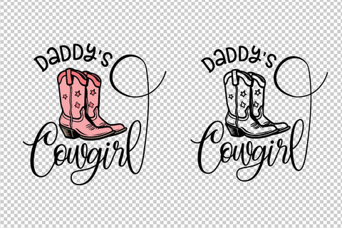 Daddy's cowgirl, western boots, SVG file SVG Boertiek 