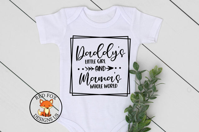 Daddy's Girl Mommy's World | Baby Quote SVG | Newborn Quote SVG RedFoxDesignsUS 