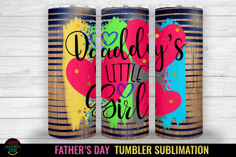 Daddy's Little I Father's Day Tumbler Sublimation Design PNG Sublimation Happy Printables Club 