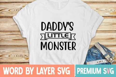 Daddy's Little Monster Svg SVG Blessedprint 
