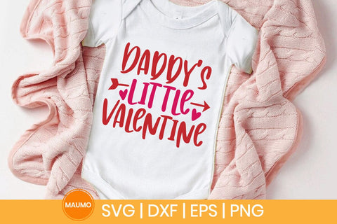 Daddy's little valentine baby & toddler svg quote SVG Maumo Designs 