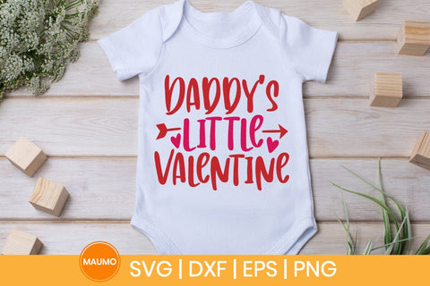 Daddy's little valentine baby & toddler svg quote SVG Maumo Designs 