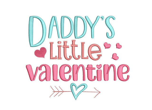 Daddy's Little Valentine Embroidery Design, Valentine's Day Embroidery File, 4 sizes, Instant Download Embroidery/Applique DESIGNS Nino Nadaraia 