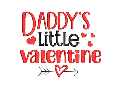 Daddy's Little Valentine Embroidery Design, Valentine's Day Embroidery File, 4 sizes, Instant Download Embroidery/Applique DESIGNS Nino Nadaraia 