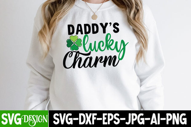 Daddy's Lucky Charm SVG Cut File , 1st Patrick's Day SVG Design, St.Patrick's Sublimation PNG, St.Patrick's Flag SVG Cut File, St.Patrick's Clipart PNG SVG BlackCatsMedia 