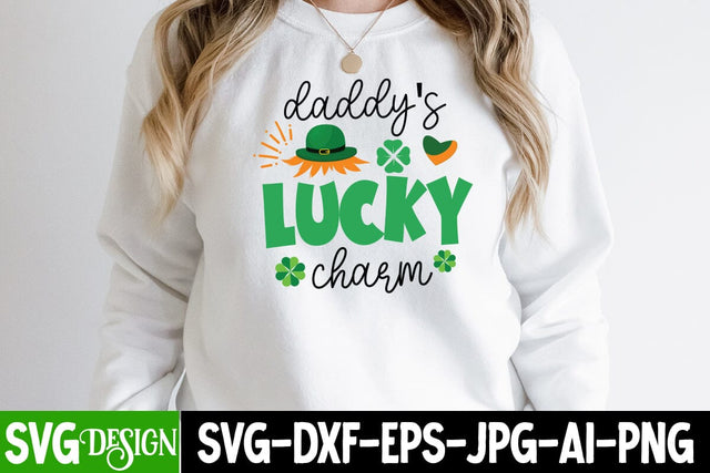 Daddy's Lucky Charm SVG Cut File, St.Patrick's Sublimation PNG, St.Patrick's Flag SVG Cut File, St.Patrick's Clipart PNG SVG BlackCatsMedia 