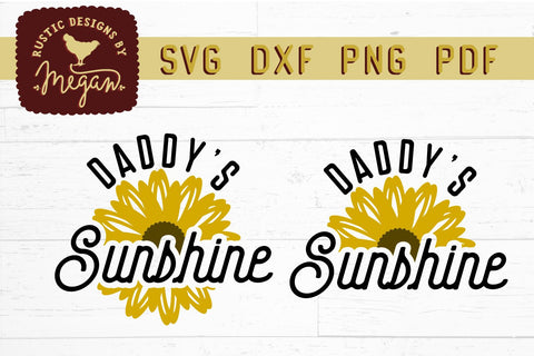 Daddys Sunshine Sunflower SVG DXF Cut File SVG Tinker & Teal 