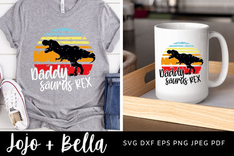 Daddysaurus SVG, Dinosaur SVG, Daddy SVG, T Rex SVG, Daddy Shirt SVG, Mug Sublimation, Svg files for Cricut and Silhouette SVG Jojo&Bella 