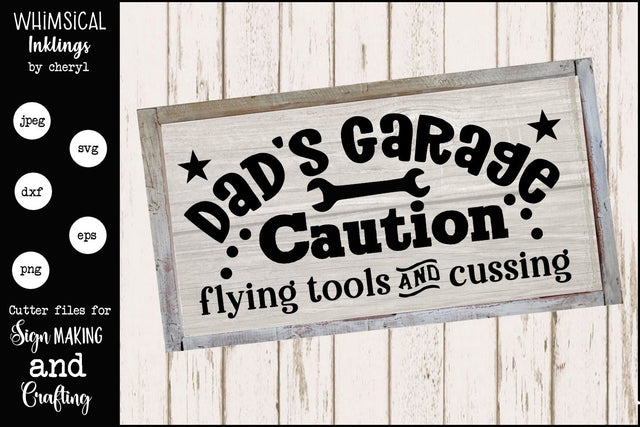 Dads Garage Caution SVG SVG Whimsical Inklings 