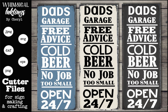 Dads Garage Freed Advice Vertical SVG SVG Whimsical Inklings 