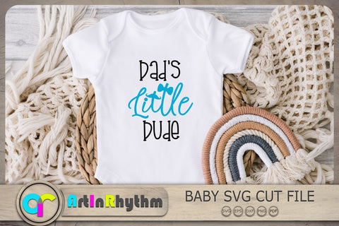 Dad's Little Dude Svg, Baby Boy Svg, Baby Svg, Baby Quote Svg SVG Artinrhythm shop 