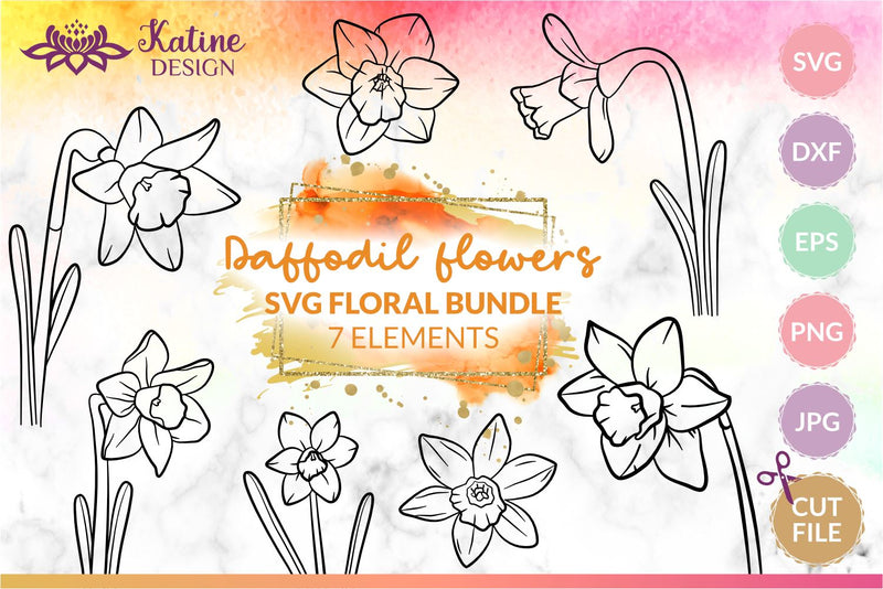 Daffodil SVG, Daffodil Clipart, Spring Flower SVG, Flower SVG, Floral