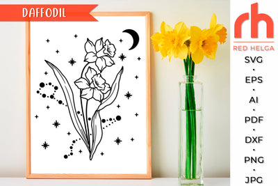 Daffodil SVG - Pisces Flower Cut File SVG RedHelgaArt 