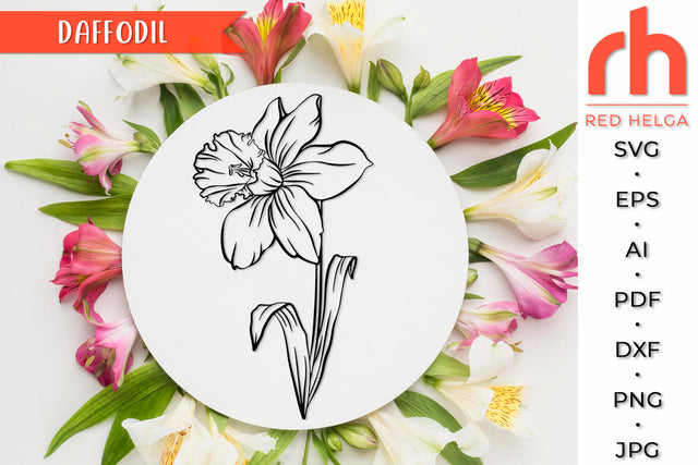 Daffodil SVG - Pisces Flower Cut File SVG RedHelgaArt 