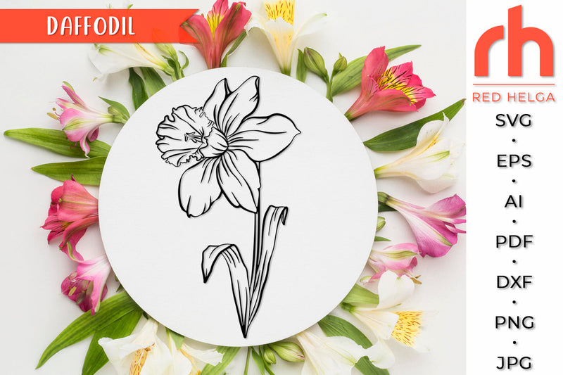 Daffodil SVG - Pisces Flower Cut File SVG RedHelgaArt 