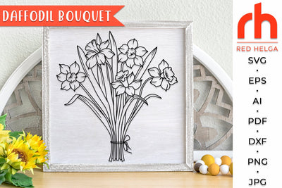 Daffodil SVG - Spring Bouquet Cut File SVG RedHelgaArt 