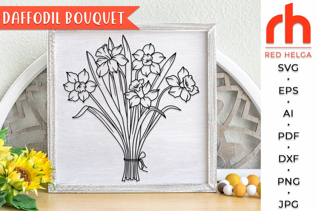 Daffodil SVG - Spring Bouquet Cut File SVG RedHelgaArt 