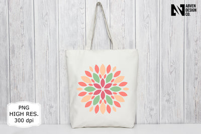 Dahlia in Colors PNG Sublimation Sublimation Abven Graphics 