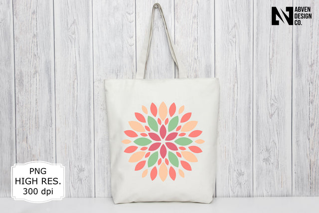 Dahlia in Colors PNG Sublimation Sublimation Abven Graphics 