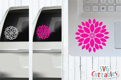 Dahlia Monogram Frames Set of 3 SVG Svg Cuttables 