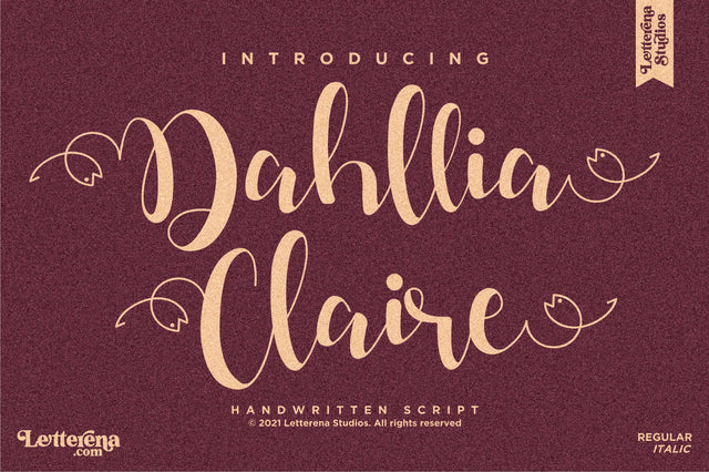 Dahllia Claire Font Letterena Studios 