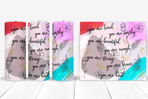 Daily Affirmation Tumbler Sublimation I Self Love Tumbler Sublimation Happy Printables Club 