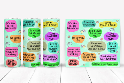Daily Affirmation Tumbler Sublimation I Self Love Tumbler Sublimation Happy Printables Club 