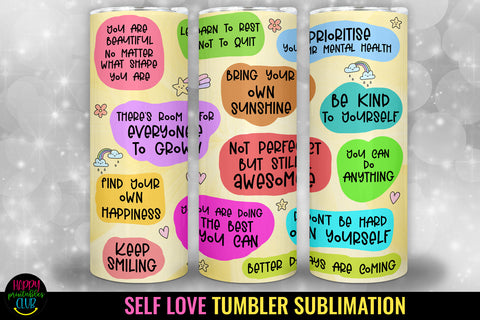 Daily Affirmation Tumbler Sublimation I Self Love Tumbler Sublimation Happy Printables Club 