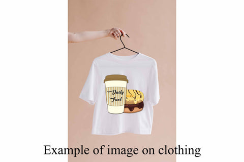 Daily Fuel Coffee and Donut PNG for Sublimation Sublimation Digital Honeybee 