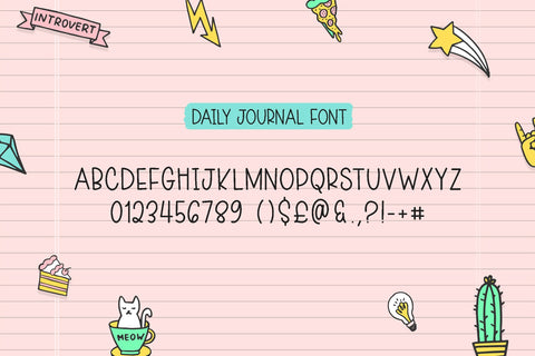 Daily Journal Font (Neat Fonts, Planner Fonts, Handwriting Fonts, Craft Fonts) Font Jupiter Studio Fonts 