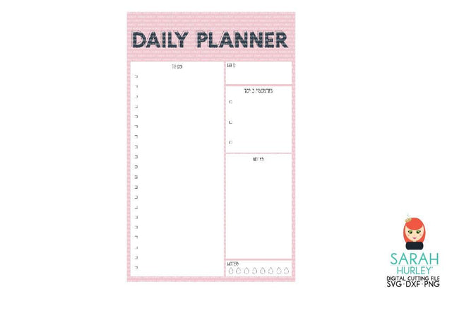 Daily Planner SVG Sarah Hurley 