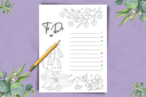 Daily, Weekly, Meal, to-Do List Planner Digital Pattern FloridPrintables 