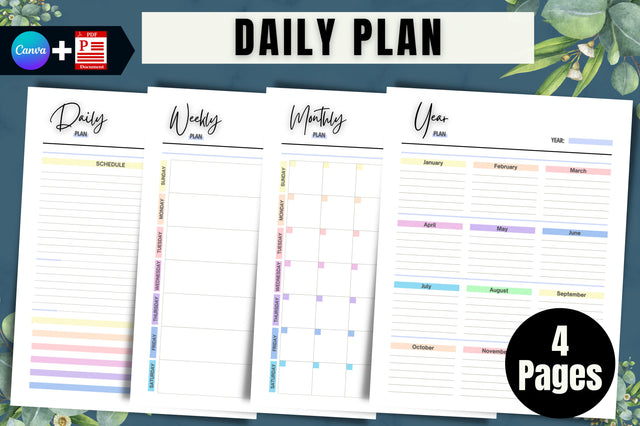 Daily, Weekly, Monthly, Yearly Planner Digital Pattern FloridPrintables 