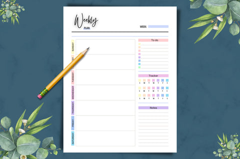 Daily, Weekly, Monthly, Yearly Planner Digital Pattern FloridPrintables 