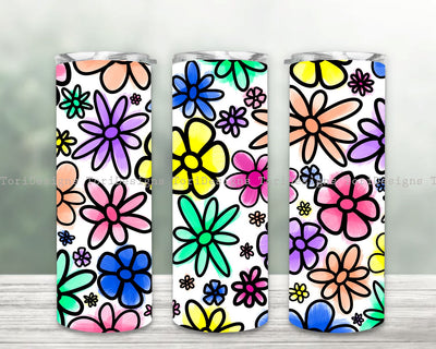 Daisies 20oz Tumbler Sublimation Design, Boho Daisy Tumbler Design, Daisy Sublimation, Instant Digital Download PNG Sublimation ToriDesigns 