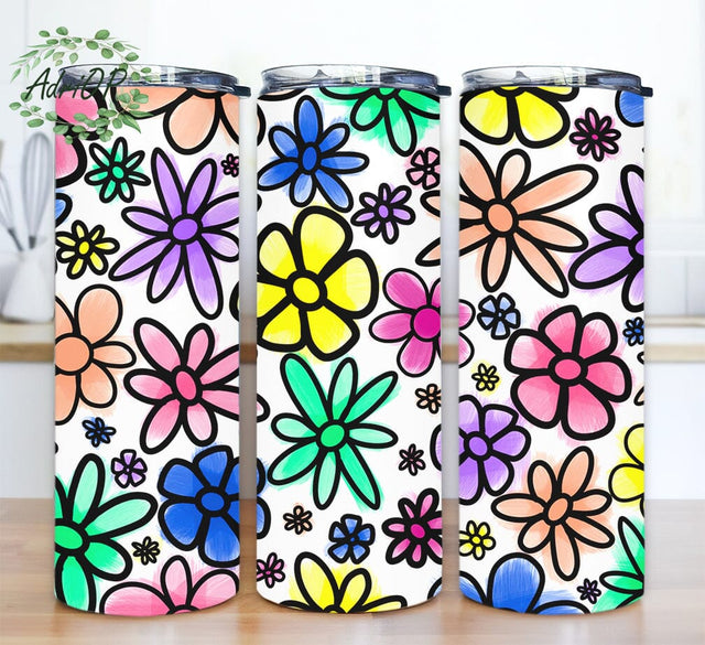 Daisies 20oz Tumbler Sublimation Design Png, Floral Tumbler Wraps Bundle, Flowers Tumbler Sublimation Designs, Boho Daisy Tumbler, Daisy Lover Gift Sublimation AdriOP 