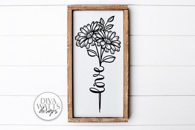 Daisies Bunch SVG | Love Design For Sign | DXF and more! SVG Diva Watts Designs 